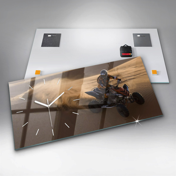 Horizontal wall clock Quad in the desert