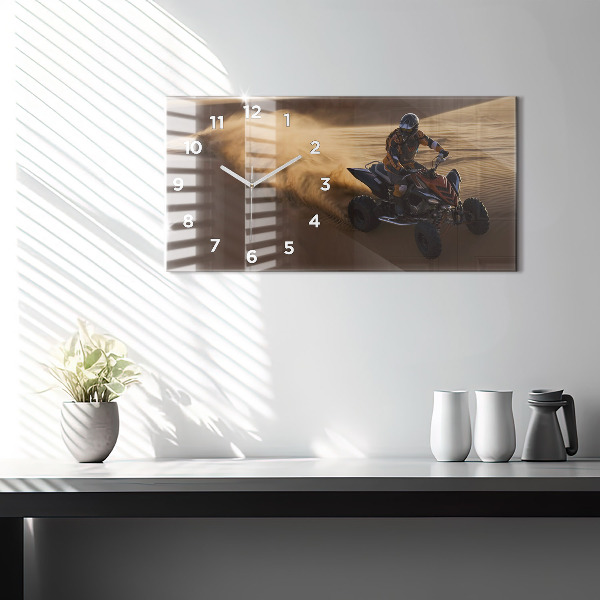 Horizontal wall clock Quad in the desert