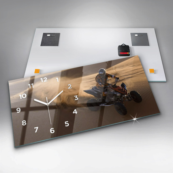 Horizontal wall clock Quad in the desert