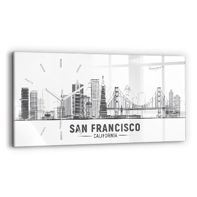 Horizontal wall clock San Francisco Skyline