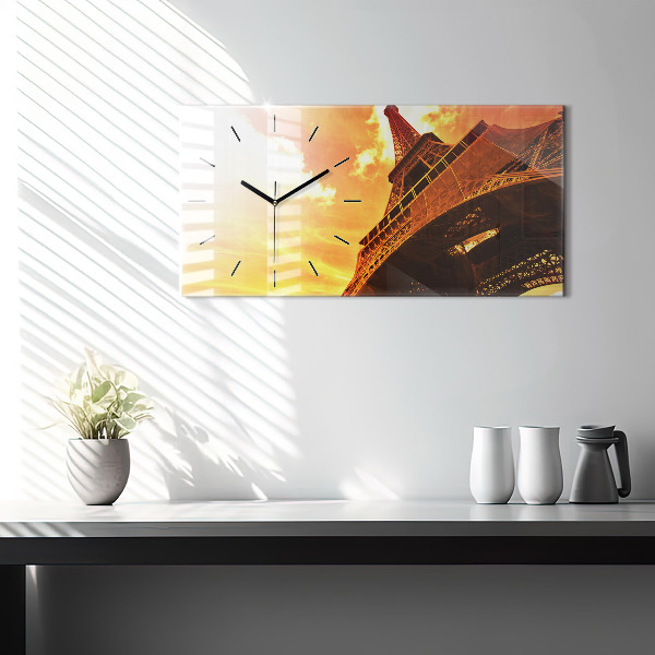 Horizontal wall clock The Eiffel Tower in Paris