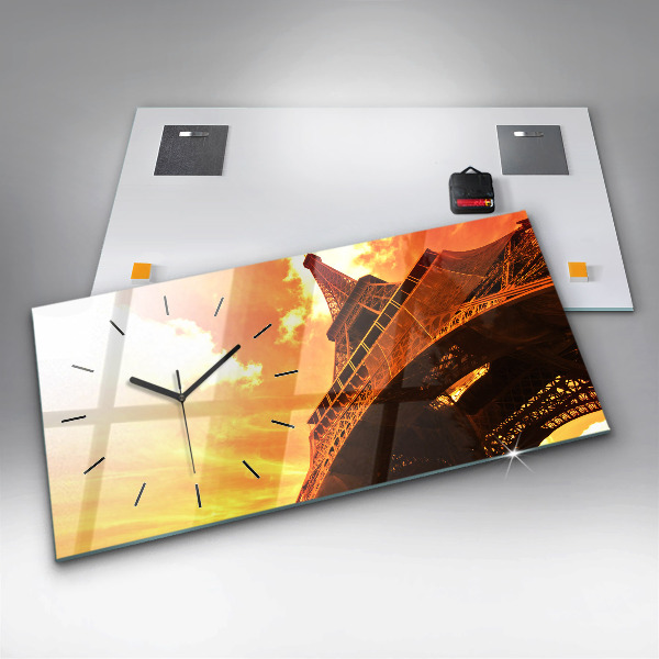 Horizontal wall clock The Eiffel Tower in Paris