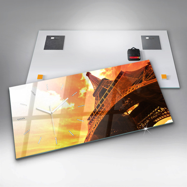 Horizontal wall clock The Eiffel Tower in Paris