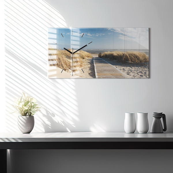 Horizontal wall clock View of the beach