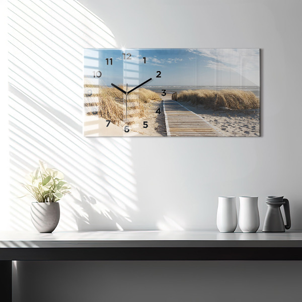 Horizontal wall clock View of the beach