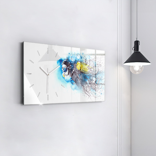 Horizontal wall clock Underwater fish life