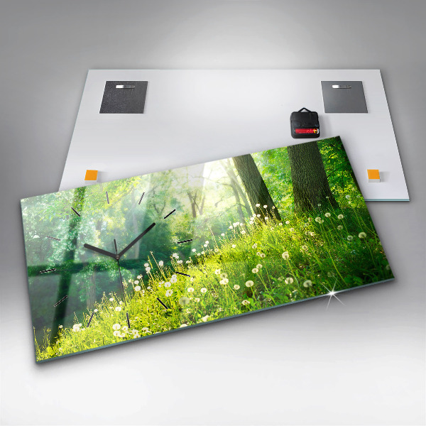Horizontal wall clock Spring nature