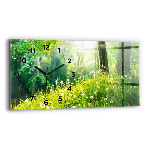 Horizontal wall clock Spring nature