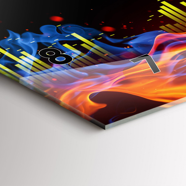 Horizontal wall clock Headphones and sound waves