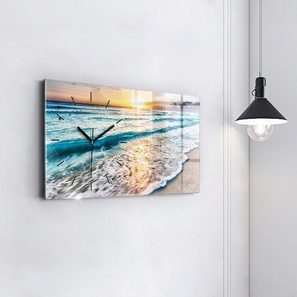 Horizontal wall clock Beach, sea and sand