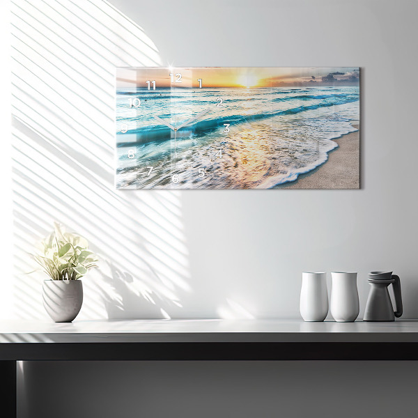 Horizontal wall clock Beach, sea and sand