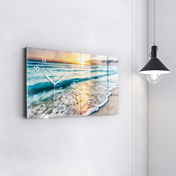 Horizontal wall clock Beach, sea and sand