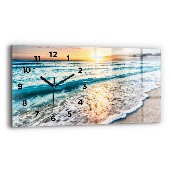 Horizontal wall clock Beach, sea and sand