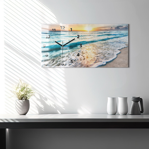 Horizontal wall clock Beach, sea and sand