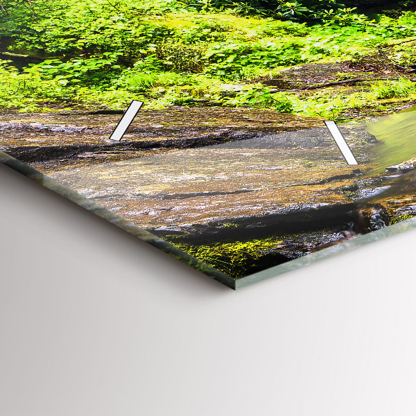 Horizontal wall clock Waterfall forest