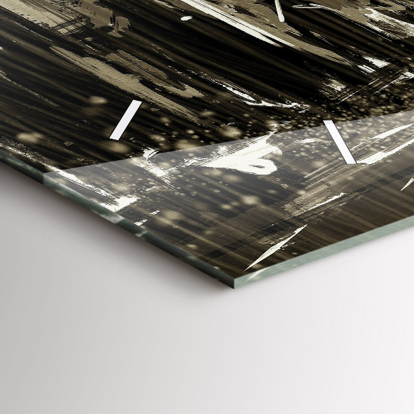 Horizontal wall clock Woman on a rainy night