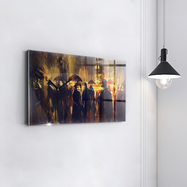 Horizontal wall clock Impressionism in art Market Square