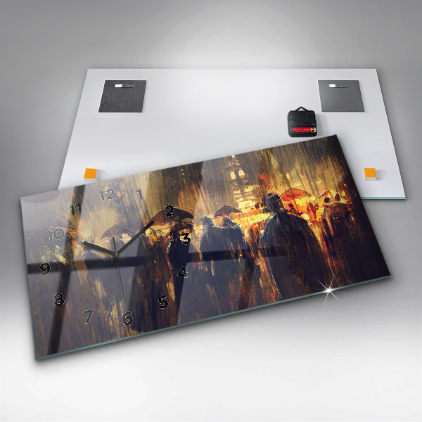 Horizontal wall clock Impressionism in art Market Square