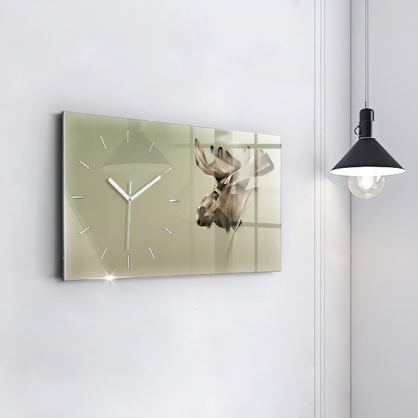Horizontal wall clock Graphic moose