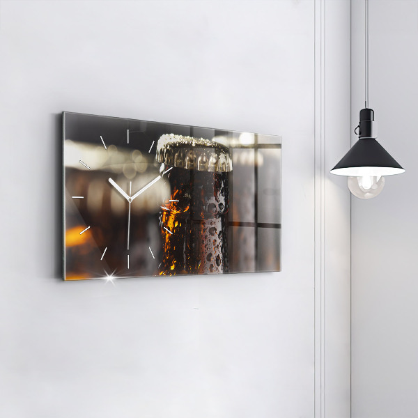 Horizontal wall clock Glass bottles