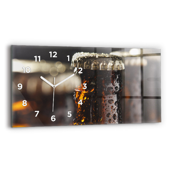 Horizontal wall clock Glass bottles