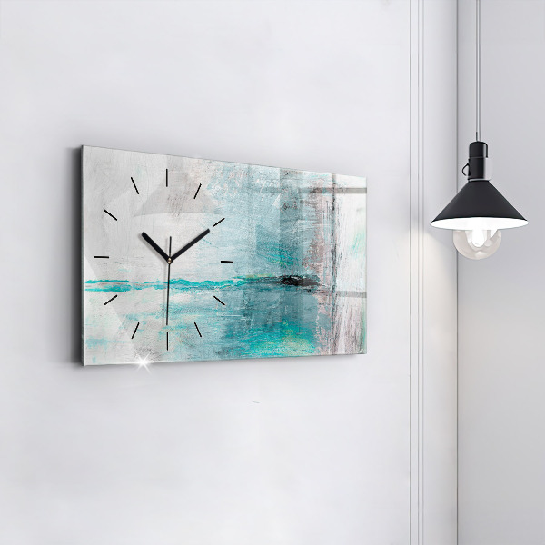 Horizontal wall clock Oil texture abstract