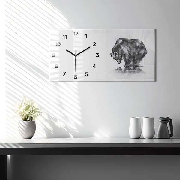 Horizontal wall clock Cartoon bear