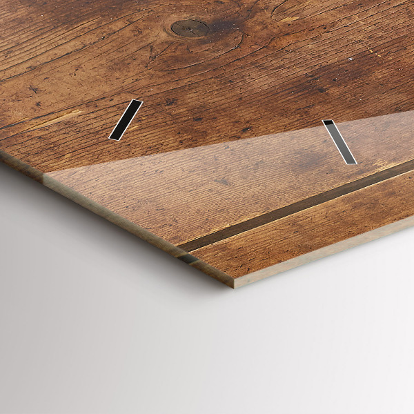 Horizontal wall clock Rustic Wood