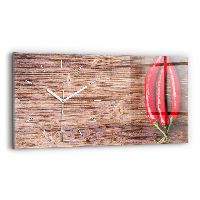 Horizontal wall clock Peppers