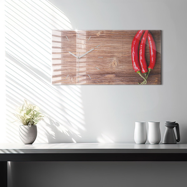 Horizontal wall clock Peppers