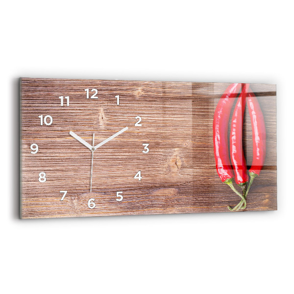 Horizontal wall clock Peppers