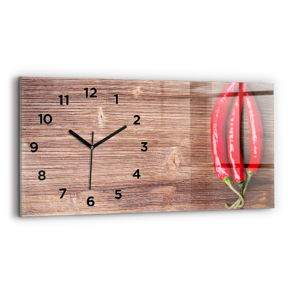 Horizontal wall clock Peppers