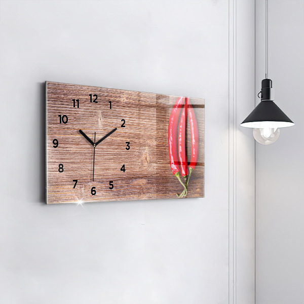 Horizontal wall clock Peppers