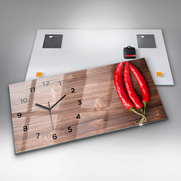 Horizontal wall clock Peppers