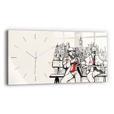 Horizontal wall clock Jazz in New York