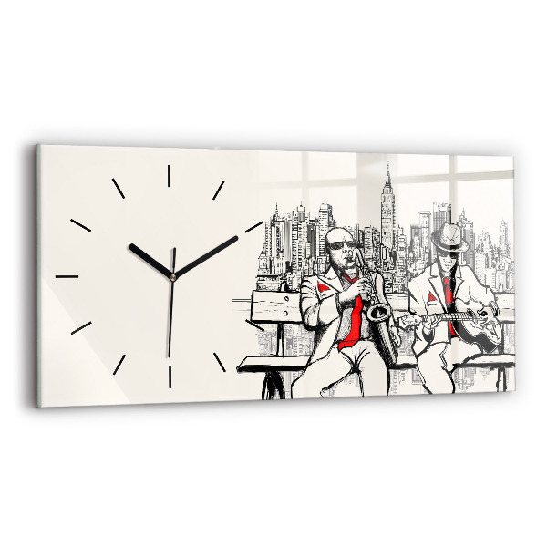 Horizontal wall clock Jazz in New York