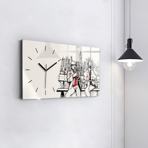 Horizontal wall clock Jazz in New York