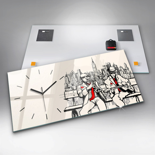 Horizontal wall clock Jazz in New York