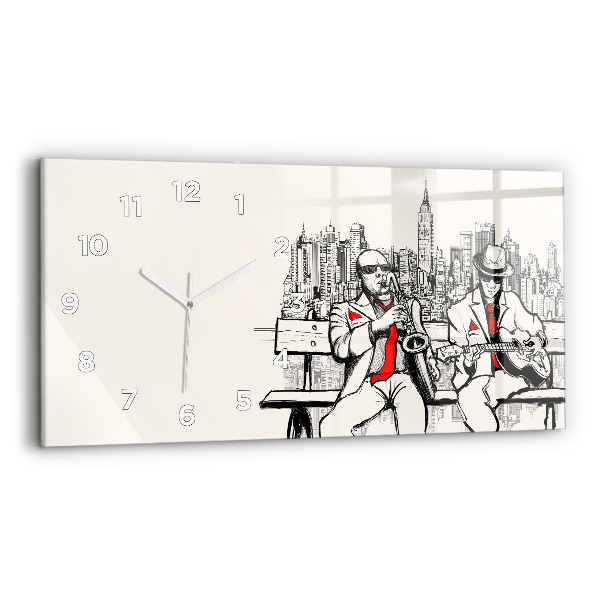 Horizontal wall clock Jazz in New York