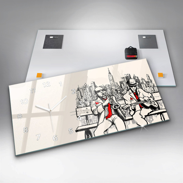 Horizontal wall clock Jazz in New York