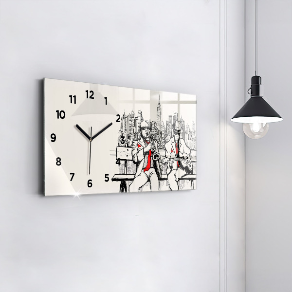Horizontal wall clock Jazz in New York