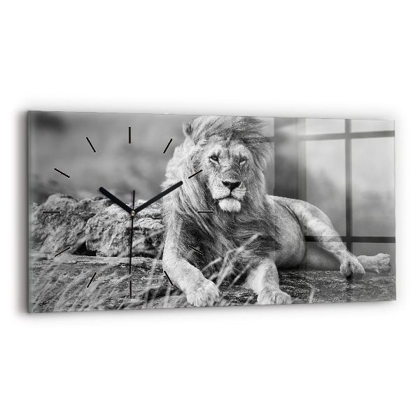 Horizontal wall clock Abstraction - Lion