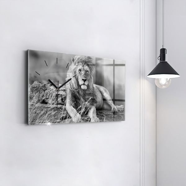 Horizontal wall clock Abstraction - Lion
