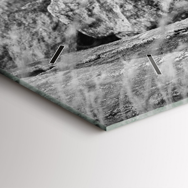 Horizontal wall clock Abstraction - Lion