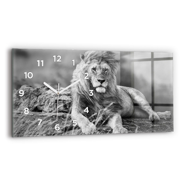 Horizontal wall clock Abstraction - Lion