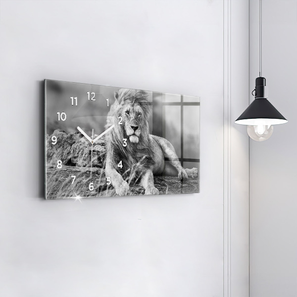 Horizontal wall clock Abstraction - Lion