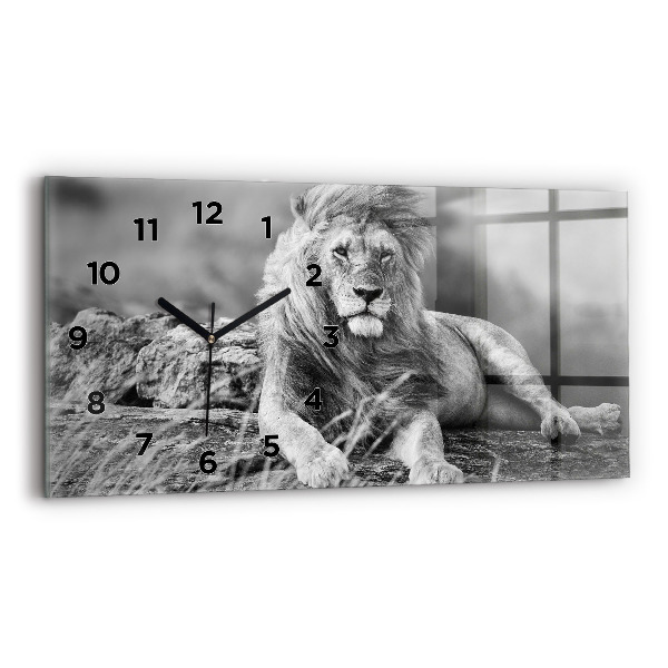 Horizontal wall clock Abstraction - Lion