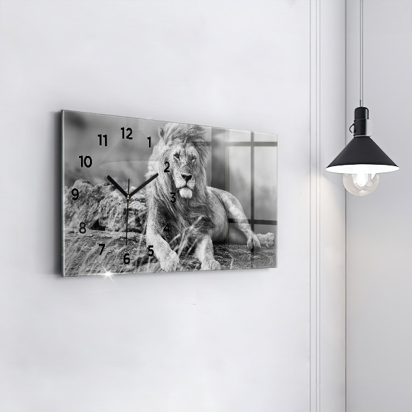 Horizontal wall clock Abstraction - Lion