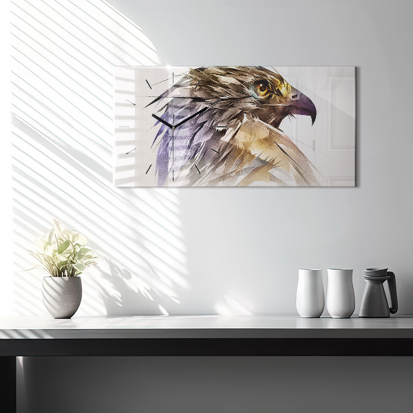 Horizontal wall clock Bird of Predation