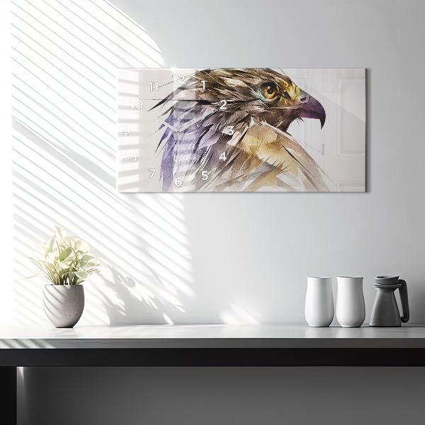 Horizontal wall clock Bird of Predation